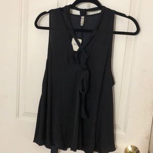 free people silk black tank top
